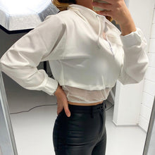Load image into Gallery viewer, Mesh crop top with long sleeve
