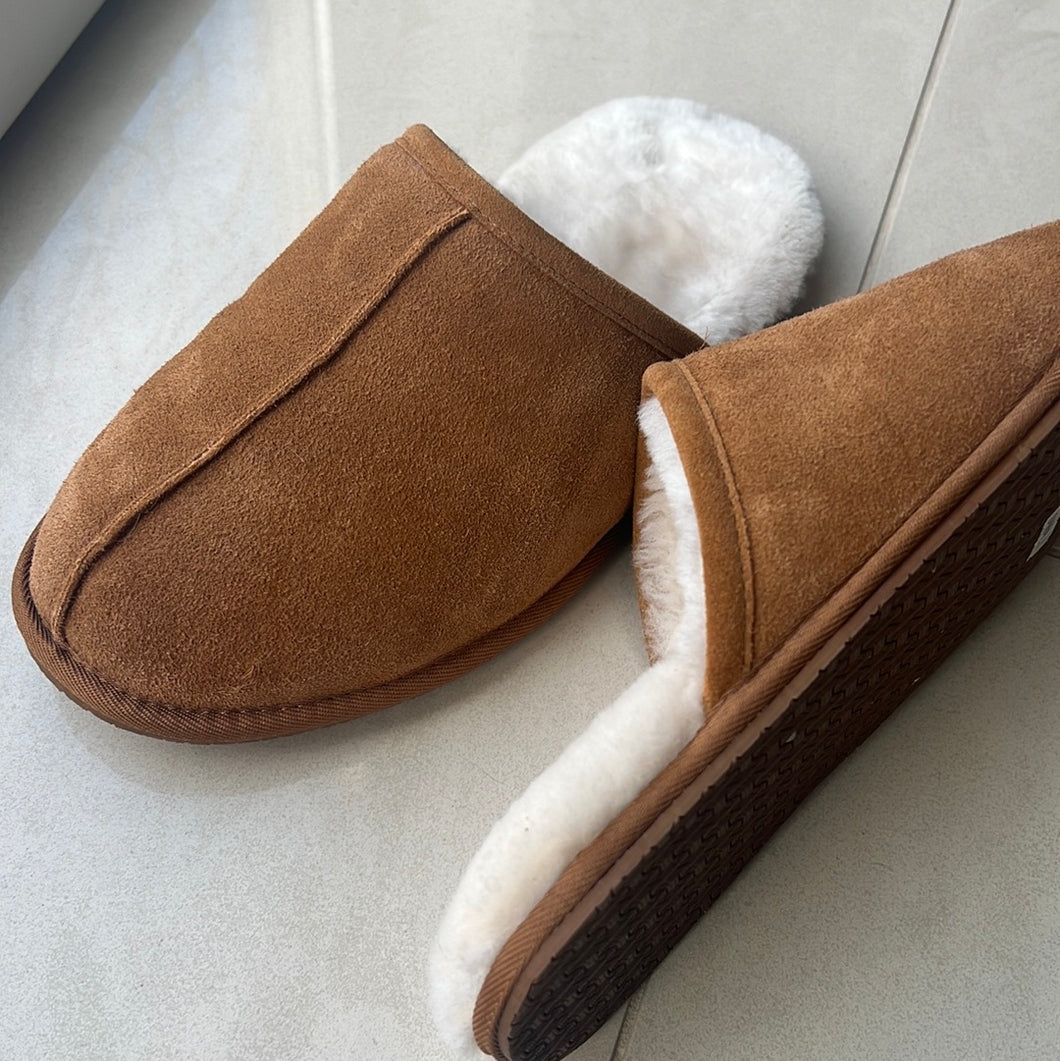 Walq wool fitted slippers chestnut - HEREN
